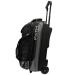 Pyramid Path Triple Premium Deluxe Roller Bowling Bag With Extra Large Separate Shoe Compartment (Up To US Mens Size 16) and 5 Accessory Pockets, Retractable Locking Handle - Extends to 42" Black/Silver