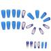 Aflytep Blue French Wearable Nails Wearable Press on Nails False Nail Tips Full Cover Nail Tips Art Finished Nails