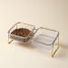 HOHXFYP Elevated Cat Bowls 15 Degree Tilt Stable Raised Cat Food Water Bowl Easily Removable Transparent Cat Bowls with Raised Bowl Bottom for Cats Dogs(S-Gold) Small Gold - Buy Online on SooperMarket.com