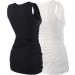 ZUMIY Maternity Nursing Top - Women's Cotton V Neck Double Layered Tank - Black+white, Size S (2-pk) - Buy Online on SooperMarket.com