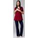 Happy Mama Women's Maternity Nursing 3pcs Nightwear Set - Crimson & Navy - Buy Online on SooperMarket.com
