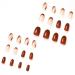 Luvadeyo 24PCS Ballerina Press on Nails | Luxury Brown Fake Nails | Long Full Cover Acrylic Nails for Women & Girls - International Shipping Available - Buy Online on SooperMarket.com