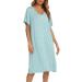 Jecarden Women's Short Sleeve Maternity Nightgown - Comfortable Modal Cotton Sleepwear in Green - Buy Online on SooperMarket.com