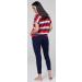 HAPPY MAMA Maternity Breastfeeding Lounge Set 1024p 16 Red Stripes/Navy - Buy Online on SooperMarket.com