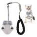 Cat Harness and Lead Set Escape Proof Adjustable Soft Kittens Vest Strip Vest Harness Breathable Mesh With 45 inch Leash Cute Bow Design for 2.5kg - 10kg Small Medium Cats (Gray)
