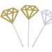 Cupcake Toppers 50 Pack Gold Glitter Diamond Ring Donut Toppers Cupcake Picks for Bridal Shower Engagement Party Decorations - Buy Online on SooperMarket.com