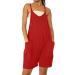 WILLBEST Women Dungarees Casual Loose Jumpsuit Long Sleeve Strap Oversized Bib Overalls Dressy Harem Wide Leg Long Pant Jumper 1753-oyvsw-3-red M