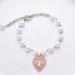 Rayminsino pet necklace with cardiac and cat pearls and shiny gemstones pearl-strass collar for small cats and dogs wedding jewelry small rose gold