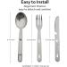 Camping Utensils Set for 4 - Stainless Steel 4-in-1 Cutlery with Bottle Opener & Carrying Bag | Portable Hiking Gear for Picnic, Travel, Backpacking - Buy Online on SooperMarket.com