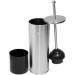 Chrome Toilet Plunger with Holder | Heavy Duty Deep Cleaning | Bathroom Metal Canister with Drip Cup | Silver - Buy Online on SooperMarket.com