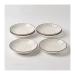Serving Plates Ceramic Plate Household Dish Dish White Circular Kitchen Restaurant Dish Simple Line Shape Deep Plate Soup Plate Vintage Dish Set of 4/6 for Appetizer Dinner and Desserts (Color : C Small C