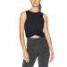 Bestisun Womens Cropped Workout Tops Flowy Gym Workout Crop Top Slim Fit Athletic Yoga Exercise Shirts Dance Tops Medium Black