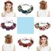 Floral Crown Headband Bride Flower Wreath Crown Flower Garland Headband Hair Wreath Hair Garland Boho Floral Headpiece with Ribbon Rose Flower Bohemian Hair Accessories for Wedding Party Festival Blue - Buy Online on SooperMarket.com