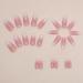 24Pcs Pink Ombre Acrylic Press On Nails - Medium Square Fake Nails with Glitter Designs for Women & Girls - Buy Online on SooperMarket.com