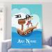 Personalized Pirate Ship Print for Boys Bedroom - Ideal for Birthday, Christening, or Naming Day Decor - Wall Art Keepsake for Sons, Godsons, and Brothers - Buy Online on SooperMarket.com