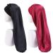 Ladaypoa long satin sleeping cap 2 pieces large sleeping hats for women long braids satin-sleep hat extra large sleeping cap with a wide elastic ribbon soft and convenient black+red