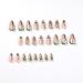 Justotry 24 Pcs Wavy Almond Short False Nails - Gold and Teal French Press On Nails | Trendy Fake Nails with Nail Glue | Nude Oval Medium Stick On Nails for Women - Buy Online on SooperMarket.com