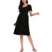 Love2Mi Maternity Dress XL Black - Short-Sleeve A-Line Midi Pregnant Dress - Buy Online on SooperMarket.com