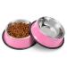 WERFORU 2 Pieces Dog Bowls Stainless Steel Dog Cat Bowls Pet Bowls For Feeding Water and Food Pink Medium Size M (2 Count) A-pink