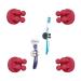 Tecbull Funny Hooks toothbrush holder razor holder shower razor holder without drilling toothbrush bracket Self -adhesive clamping holder for toothbrushes (4xrot+4x -replacement adhesive pad) TB -exclusive - 4x raspberry -red