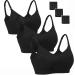 Dreamburn Maternity Nursing Bra Wireless Seamless Comfortable Breastfeeding Bras 4 Rows Adjust Hook with Removable Spill Prevention Pads Add Extenders XXL 3*solid Black