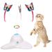 Flurff Cat Toys, Interactive Cat Toy Butterfly Funny Exercise Electric Flutter Rotating Kitten Toys, Cat Teaser with Replacement White