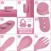 Vicloon Baby Weaning Set 4 Pcs | Silicone Feeding Set with Suction Plate, Bowl, Bib, Spoon & Fork | BPA Free | Toddlers & Kids Bowl Set | Pink Bear Sucker Bowl - Gift for Kids - Buy Online on SooperMarket.com