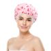 FRCOLOR Girl Beanie Shower Cap - Reusable Floral Printed Spa Cap for Girls - Elastic Double Wrap Protector for Beauty Bonnet - Salon Bathing Cap for Women - Pink, 29x29cm - Buy Online on SooperMarket.com