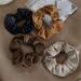 Soft Leather Big Hair Scrunchies for Women - 4 Pcs Ponytail Holders for Thick Hair - Buy Online on SooperMarket.com