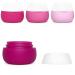 Gemice Travel Containers for Toiletries Silicone Cream Jars TSA Approved Travel Size Containers Leak-proof Travel Accessories with Lid for Cosmetic Makeup Face Body Hand Cream (4 Pieces) Red