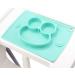 Silicone Divided Toddler Plate Set - Non Slip Suction Baby Dinner Plates with Spoon & Fork | BPA Free & FDA Approved - 5owl-cyan - Buy Online on SooperMarket.com