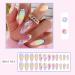 Aflytep Diamond French Wearable Nails Wearable Press on Nails Full Cover Nail Tips Rainbow Small Flower Sticker False Nail Tips - Buy Online on SooperMarket.com