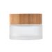 50g 50ml Frosted Glass Cream Jar Cosmetic Container with Inner Liners and Natural Bamboo lids Refillable Straight Sided Glass Cosmetic Jars Travel Toiletries Bottle Sample Jars for Lotion Cream