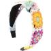 JSGHGDF Floral Knitted Headband for Women Stretch Turban Floral Crocheted Granny-square Ethnic Tie Head Wrap Headband Sun flower headband - Buy Online on SooperMarket.com