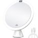 KEDSUM Upgraded 9 Rechargeable 10x Magnifying Makeup Mirror with Lights  Dimmable Lighted Vanity Mirror with Magnification and A Large Suction Cup  Touch Button  360 Degree Rotation 9 inch (Pack of 1)