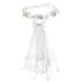 Merroyal Girls Communion Bow and Dangle Cross Charm with 24 Inch Veil on Hair Comb with White Floral Crown (Veil with Crsytal One Size) Veil With Crsytal One Size
