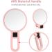 Double Sided 5X/1X Magnifying Hand Held Makeup Mirror with Folding Handle - Compact Cosmetic Vanity Mirror for Girls and Ladies - Pink - Buy Online on SooperMarket.com