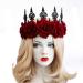 Vintage Red Rose Queen Hair Band  Halloween Christmas Headbands Headdress for Women and Girls  Perfect Hair Accessories Floral Flower Crown for Ball Party Masquerade and Cosplay. (red)