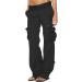 Feancey Women's Black Cargo Pants - Low Waist Wide Leg Trousers for Casual Streetwear - Buy Online on SooperMarket.com