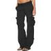 Feancey Womens Baggy Cargo Pants Low Waist Loose Wide Leg Trousers Drawstrings Casual Joggers Sweatpants Hippie Streetwear Small 01-black