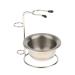 Holder for shaving brush and shaving mug made of stainless steel silver
