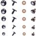 PandaHall Resin Safety Eyes 100pcs for Amigurumi & Crafts - Black Stuffed Teddy Bear Eyes in 5 Sizes (8/10/12/14/16mm) with Washers - 100 Pack - Buy Online on SooperMarket.com