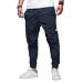 Elegancity Mens Cargo Trousers Casual Jogger Work Pants Regular Fit Drawstring Sweatpants Sports Bottoms with Pockets (38-46) 36 A-blue