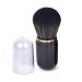 Retractable Kabuki Brush Travel Makeup Brush Cute Capsule-shape Blush Brush Foundation Brush Suitable for Liquid Foundation Pressed Powder Contour Cream Black