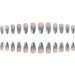Justotry 24 Pcs Almond Glitter Silver Short False Nails Grey French Press on Nails with Nail Glue - Oval Medium Stick on Nails for Women - Buy Online on SooperMarket.com