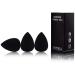 Beauty Makeup Blender/Foundation Sponge Trio Set by Impora London. Original Teardrop/Egg Shape. Vegan Latex Free. For use with Liquids Concealer and Cream Make up 3 Sponges Black