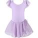 Vivifayee Girls Ballet Leotard Tutu Dress with Chiffon Bow Skirt 4-5T X-purple - Buy Online on SooperMarket.com