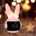 Vicloon children light alarm clock rabbits children's alarm clock dual alarm clock with 6 ring tones 4 volume levels/snooze function/90 days standby time day-to-day gift for children (pink)