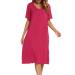 Jecarden Women's Maternity Nightgowns Short Sleeve Hospital Childbirth Nightgown Sleepwear Modal Cotton Nightgown with Comfortable Buttons Red XL