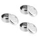 Beavorty 3st container for shaving soap soup bowl made of bamboo stainless steel container with lid shaving foam shell shaving shell shaving shell shaving bowl rustproof steel shave shaver man mediumx3pcs silverx3stk